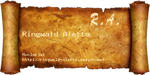 Ringwald Aletta névjegykártya